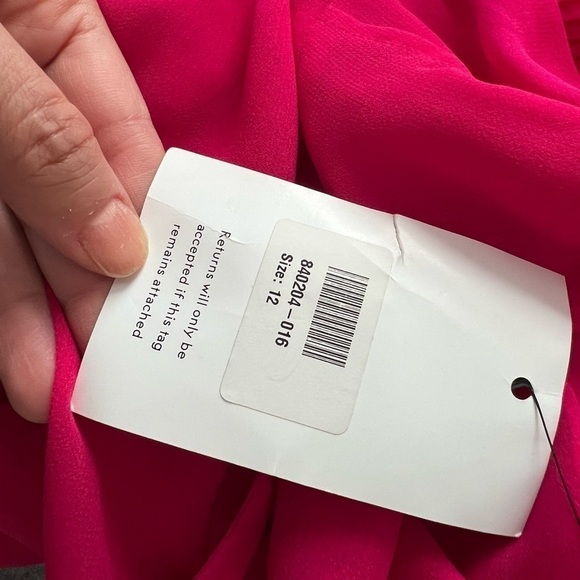 NWT DIANE VON FURSTENBERG Silk Sleeveless Sheer Hot Pink Blouse Size 12 - Picture 5 of 8